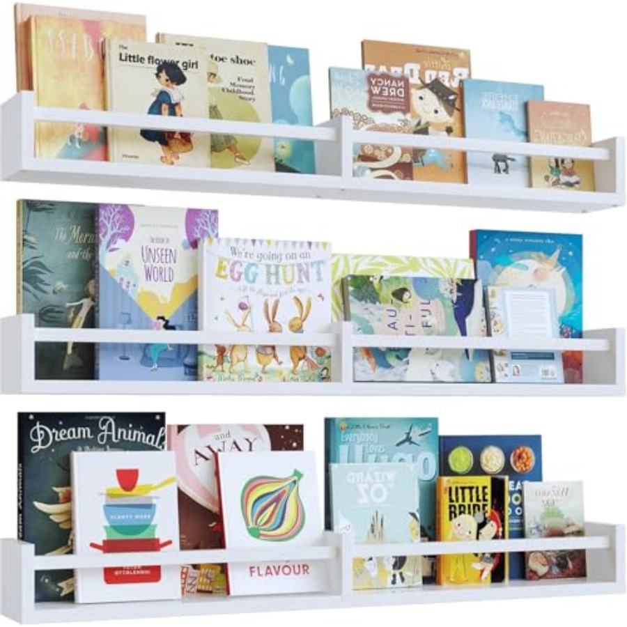 White Nursery Bookshelves, 32I - Baby Nursery Floating Shelves recensione e prezzo