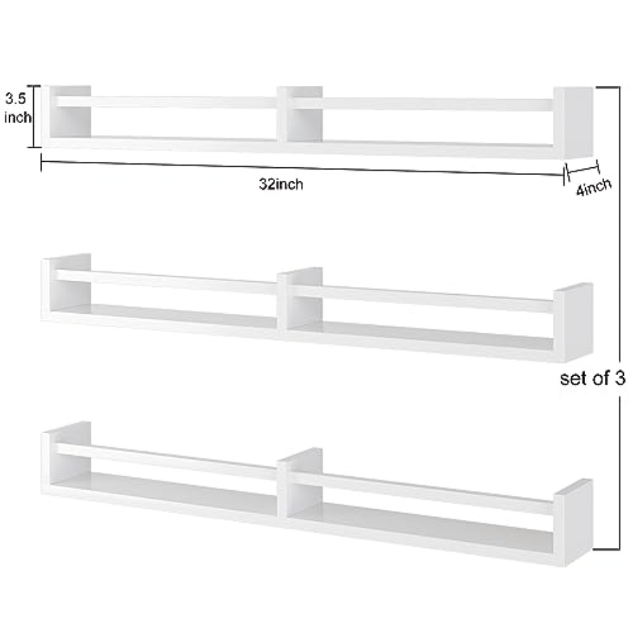 White Nursery Bookshelves, 32I - Baby Nursery Floating Shelves recensione e prezzo