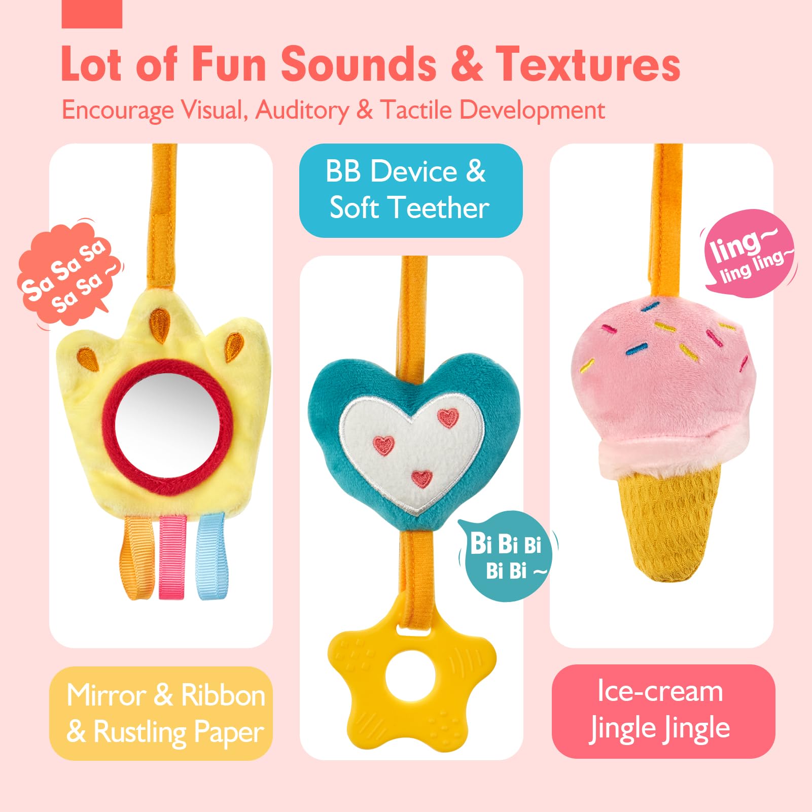Car Seat Toys for Babies Rattl - Baby Nursery Set recensione e prezzo