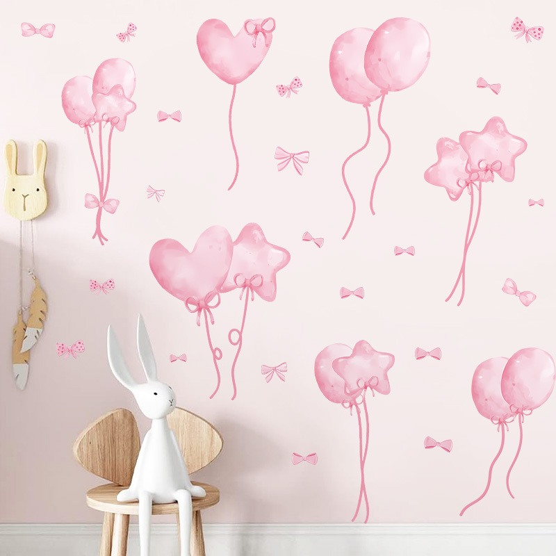 Watercolor Pink Balloon Wall S - Baby Nursery Wallpaper Girl recensione e prezzo