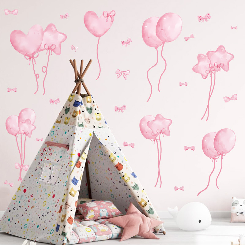 Watercolor Pink Balloon Wall S - Baby Nursery Wallpaper Girl recensione e prezzo
