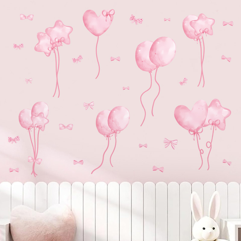 Watercolor Pink Balloon Wall S - Baby Nursery Wallpaper Girl recensione e prezzo