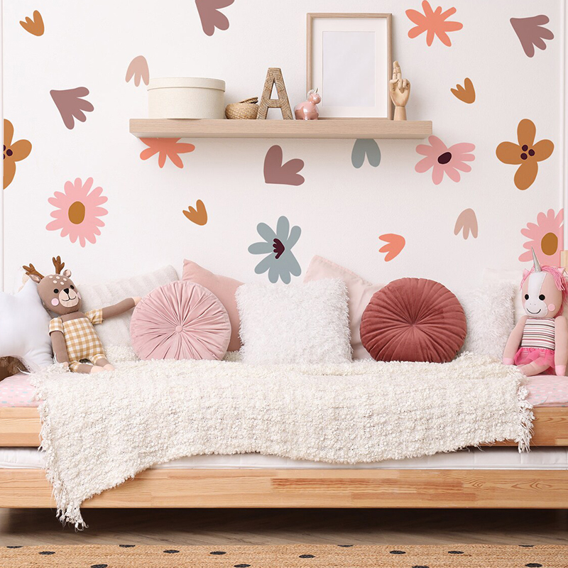 DIY Multicolored Flowers Wall  - Baby Nursery Wallpaper Girl recensione e prezzo