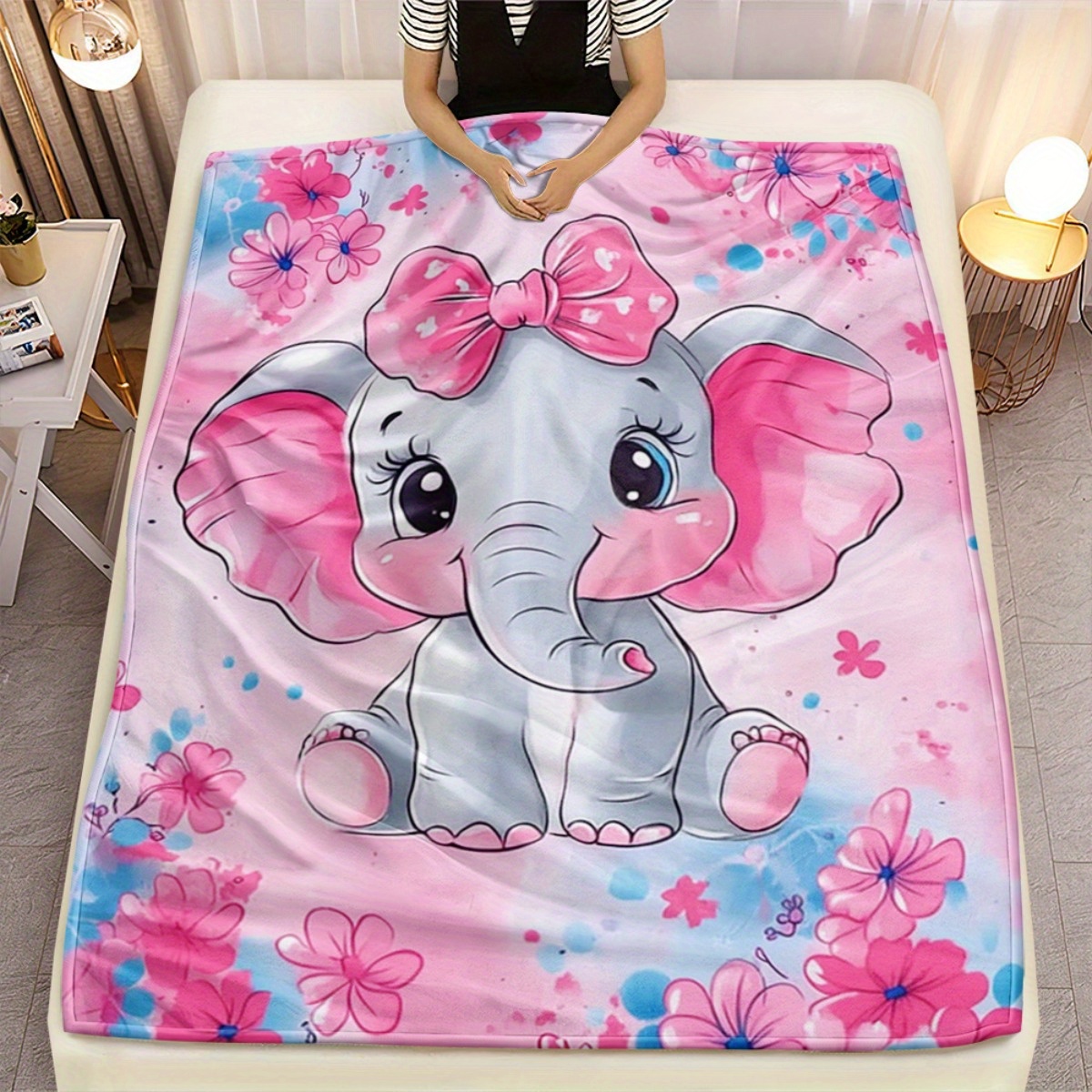 1pc Cute Pink Elephant with Bo - Baby Nursery Themes Girl recensione e prezzo