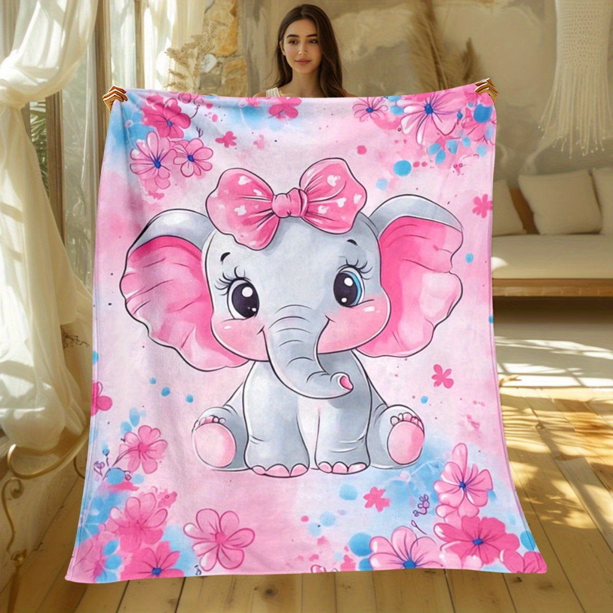 1pc Cute Pink Elephant with Bo - Baby Nursery Themes Girl recensione e prezzo