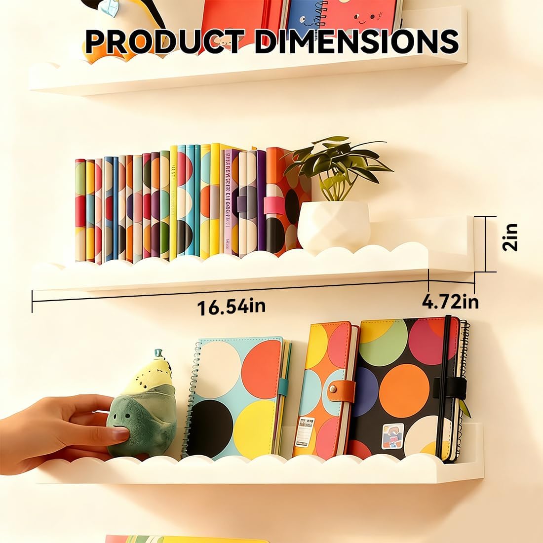 Nursery Book Shelves, Set of 4 - Baby Nursery Floating Shelves recensione e prezzo