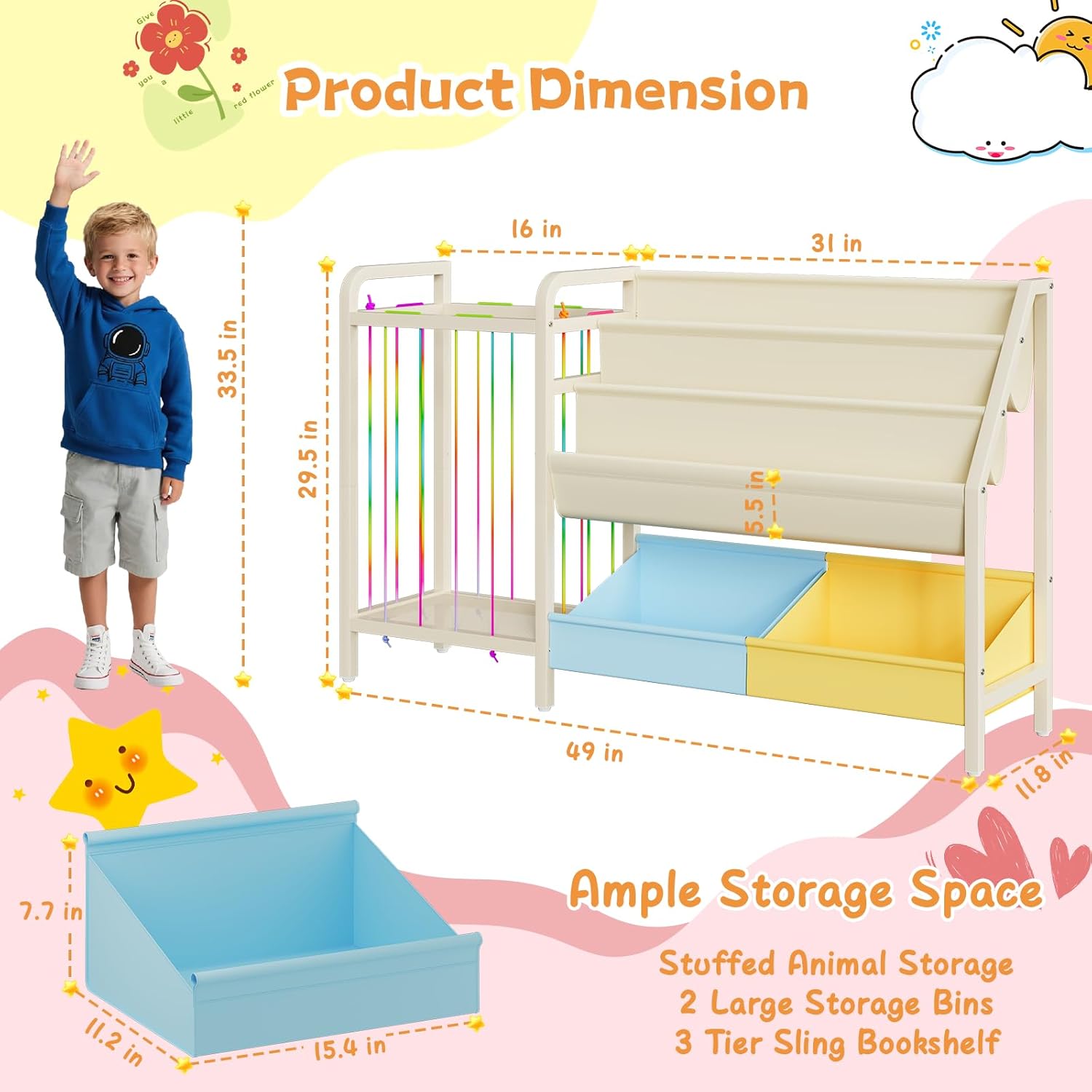 B5 Kids Bookshelf and Toy Stor - Baby Nursery Storage recensione e prezzo