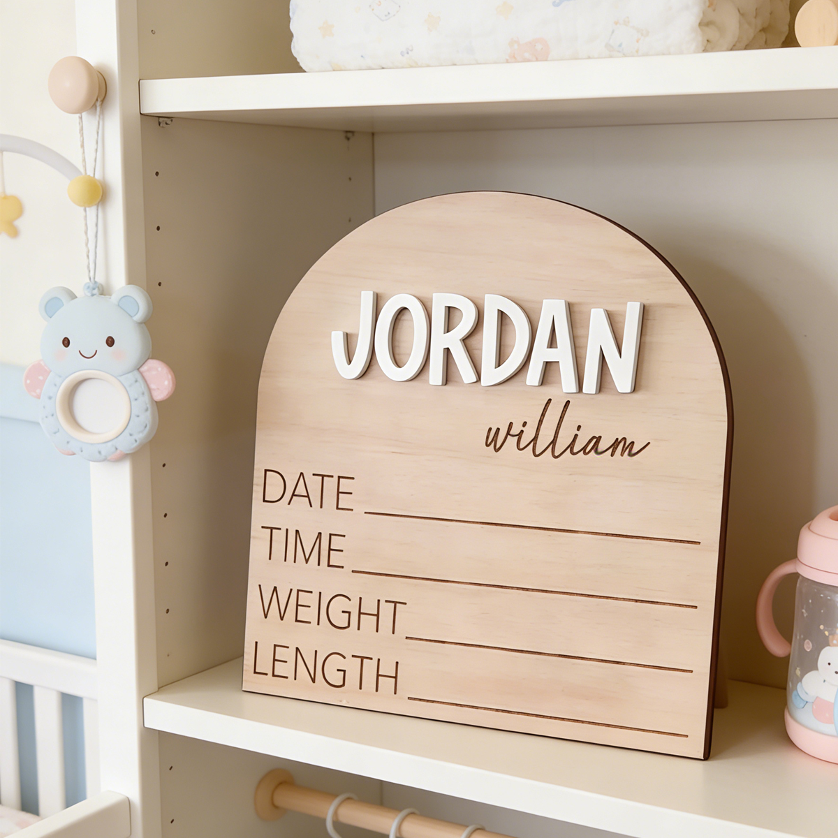 1Pc Cutom Birth Record Wooden  - Baby Nursery Diy recensione e prezzo