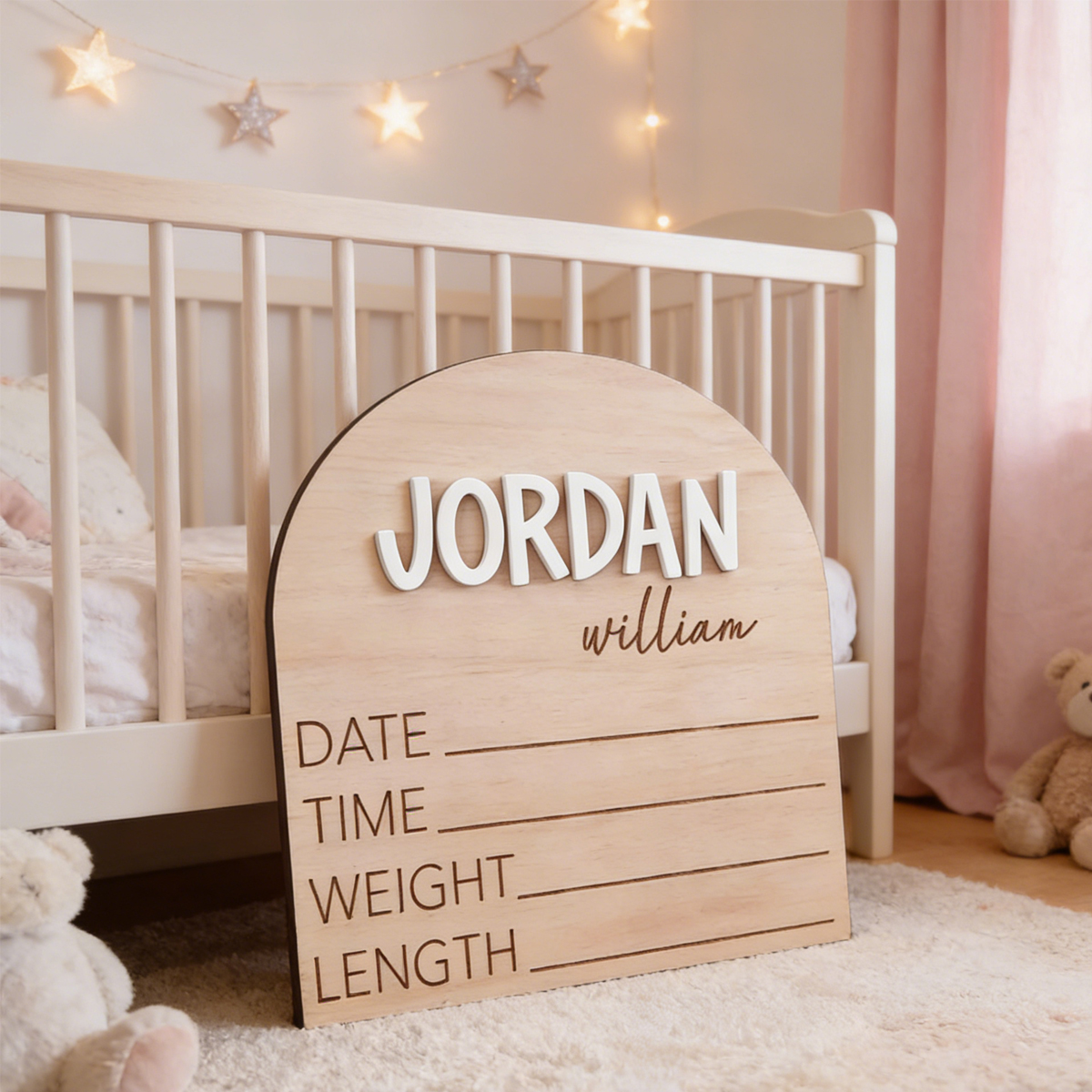 1Pc Cutom Birth Record Wooden  - Baby Nursery Diy recensione e prezzo