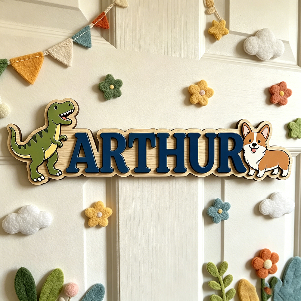 Whimsical Green T-Rex & Corgi  - Baby Nursery Neutral recensione e prezzo