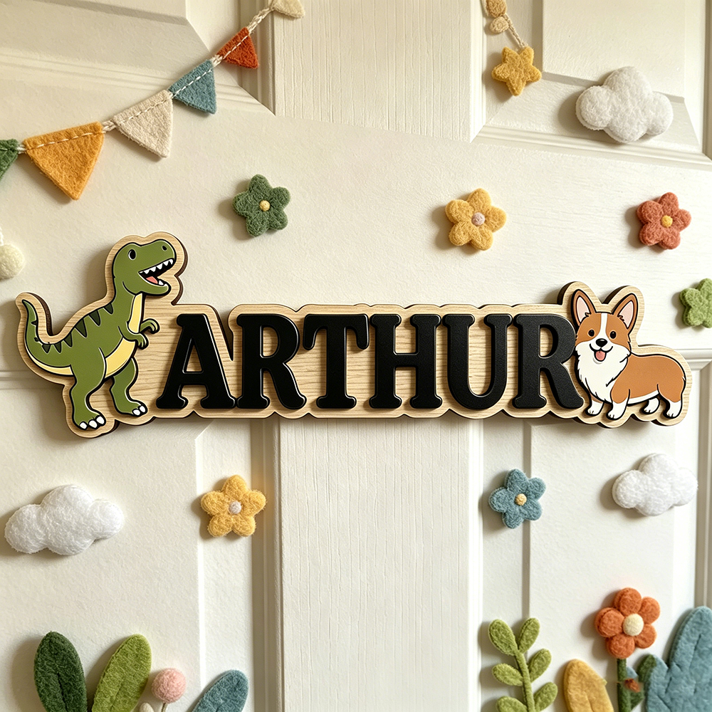 Whimsical Green T-Rex & Corgi  - Baby Nursery Neutral recensione e prezzo
