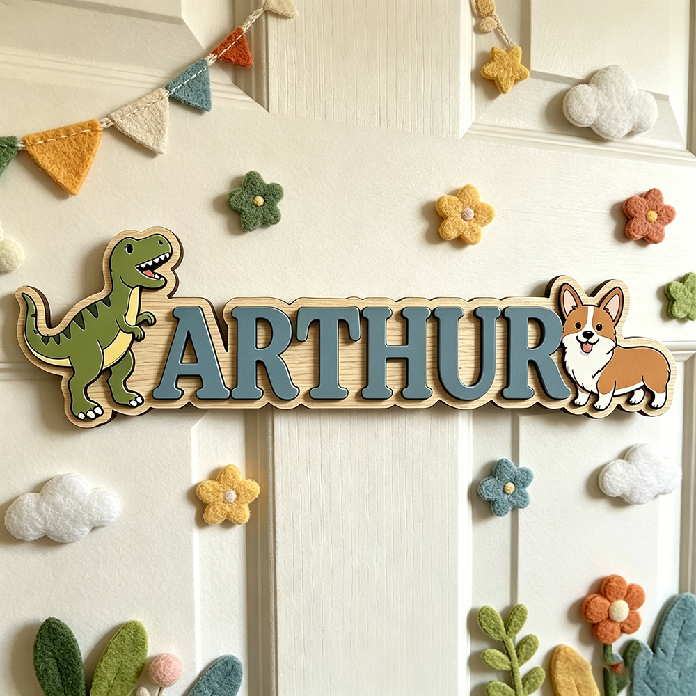 Whimsical Green T-Rex & Corgi  - Baby Nursery Neutral recensione e prezzo