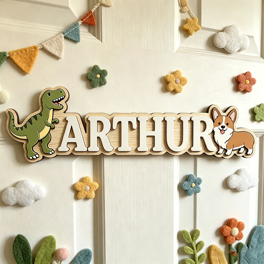 Whimsical Green T-Rex & Corgi  - Baby Nursery Neutral recensione e prezzo