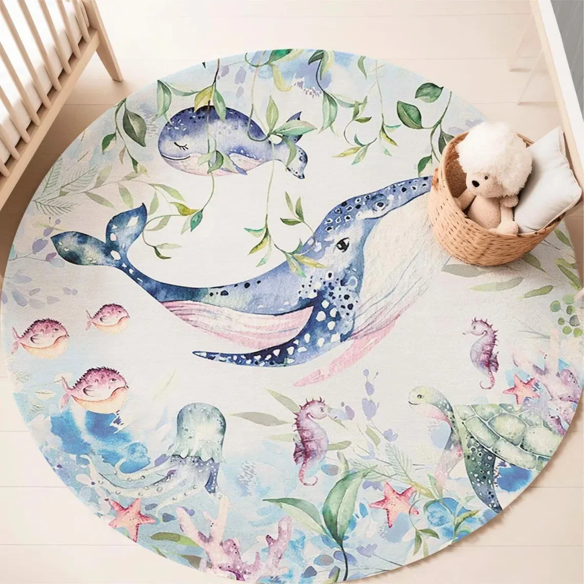 Blue Marine animal Round Carpe - Baby Nursery Carpet recensione e prezzo